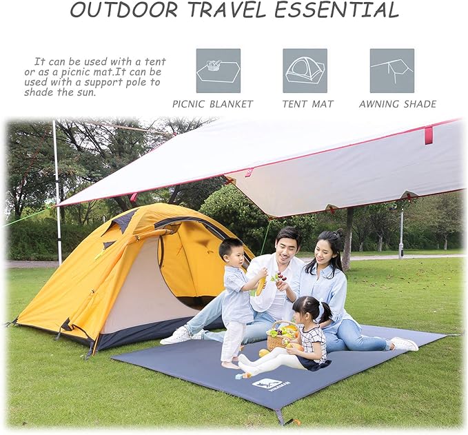 Hikeman Tent Footprint - Waterproof Camping Tarp, Heavy Duty Tent Floor Saver, Ultralight Ground