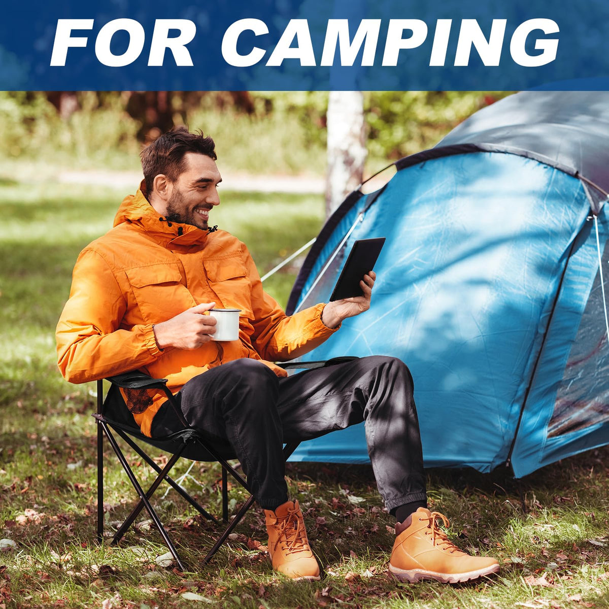 WEIDIORME 2 Pack Lightweight Camping Chairs for Adults & Teens, Capacity Foldable Portable Chairs
