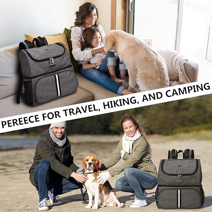 BAGLHER Pet Travel Bag, Double-Layer Pet Supplies Backpack (for All Pet Travel Supplies), Pet
