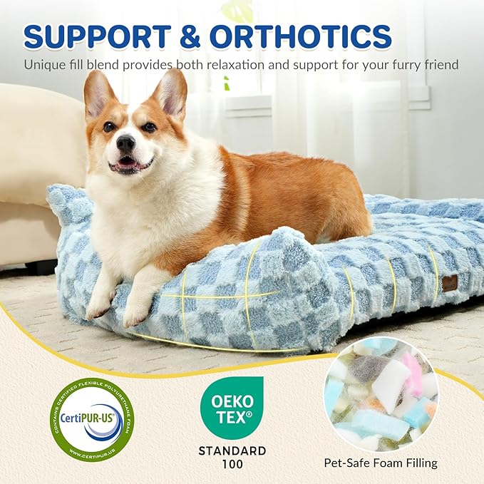 Large Dog Bed Sofa, Fluffy Pet Bed for Medium and Large Dogs, Supportive Dog Couch Sofa for Dogs