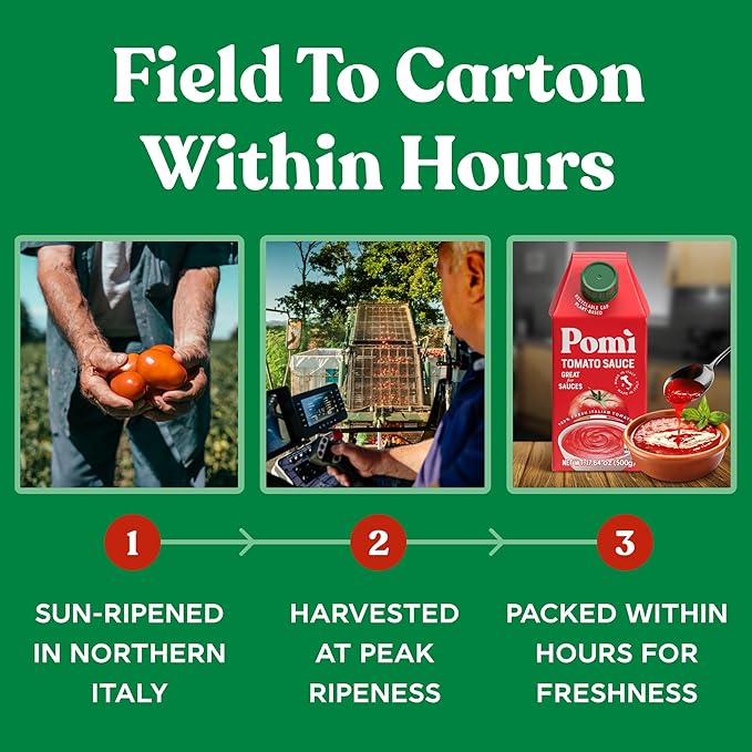 Pomì Tomato Sauce 17.64oz (Pack of 12) - Creamy, Velvety Italian Sauce with a Touch of Salt, No