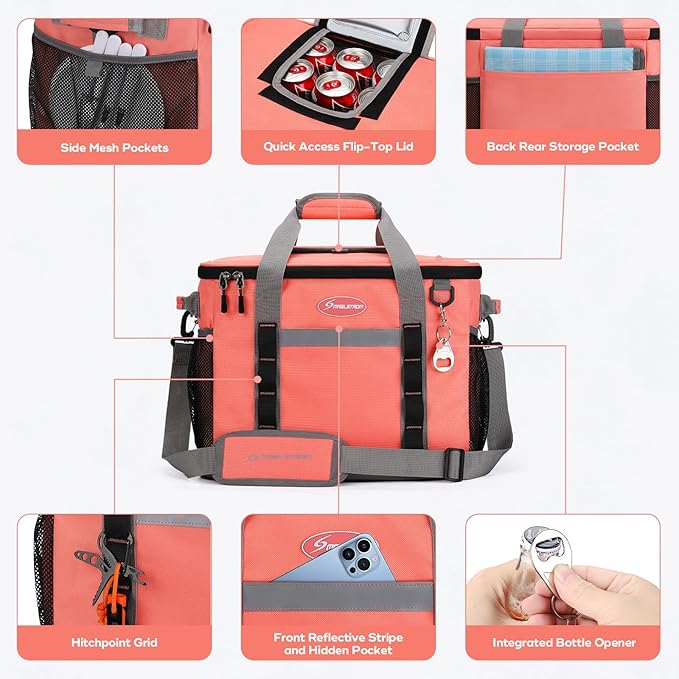 Maelstrom Collapsible Soft Cooler Bag, 24/30/60/75 Cans Beach Cooler, Ice Chest, Leakproof &