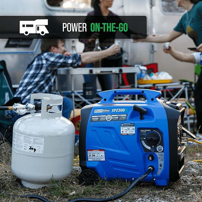 DuroMax XP2300iH 2,300-Watt Dual Fuel Portable Digital Inverter Generator - Gas & Propane, RV &