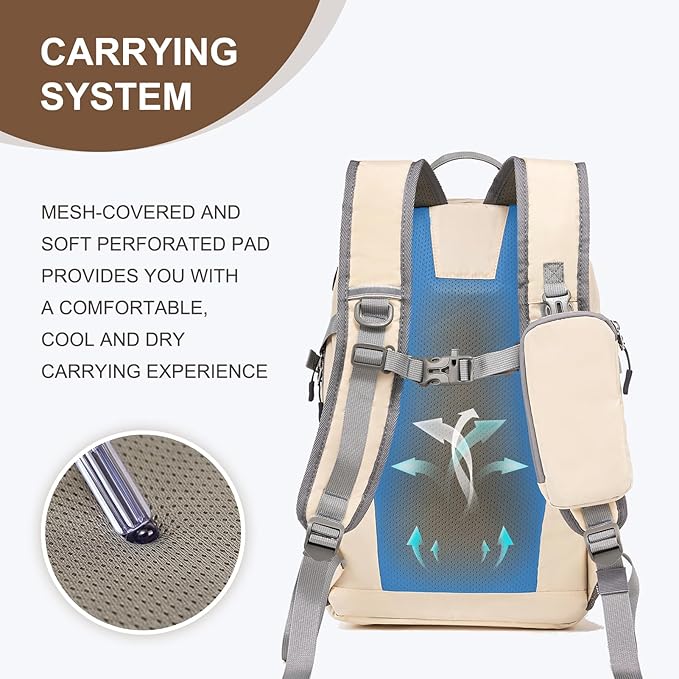 Hiking Backpack for Women Men 20l with Removable Phone Pocket Lightweight Small Travel Backpack