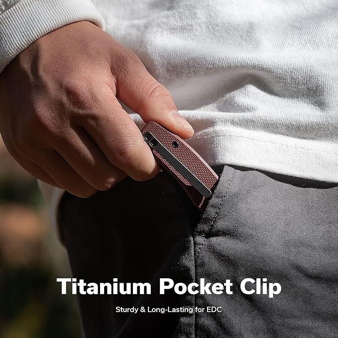 CIVIVI Clingman EDC Pocket Folding Knife with Titanium Reversible Clip, 2.99" Nitro-V Blade G10
