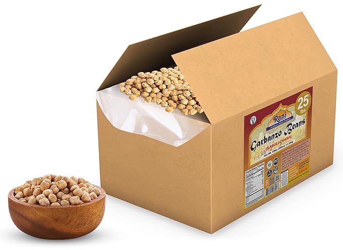 Rani Garbanzo Beans (Kabuli Chana) 400oz (25lbs) 11.36kg Bulk Box ~ All Natural | Vegan | Gluten
