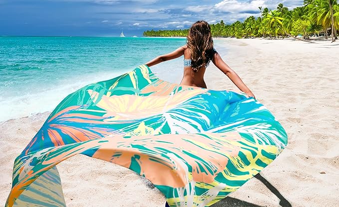 Beach Blanket Waterproof Sandproof Beach Mat 79" X 83"/10'x9'for 2-8 Adults Quick Drying Outdoor