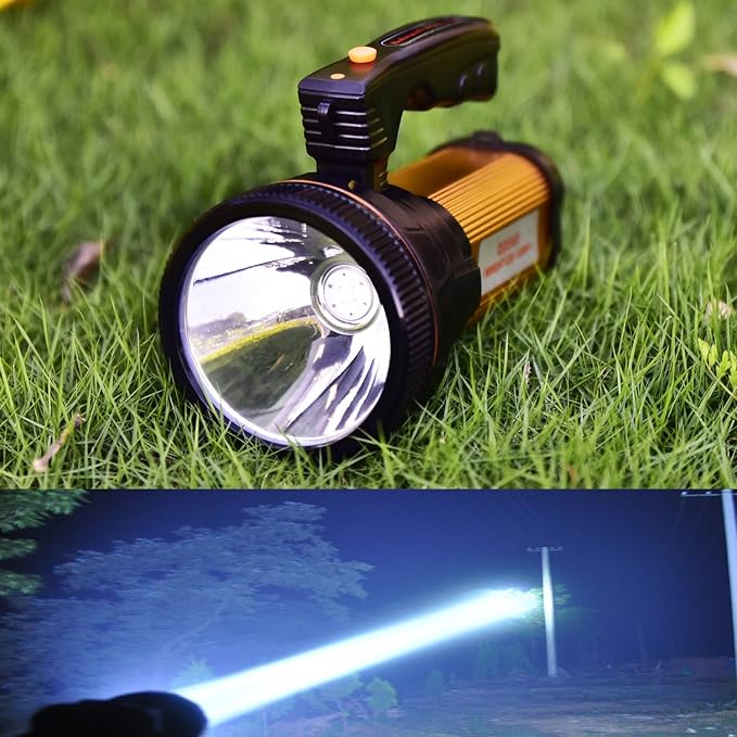 Super Bright Torch Searchlight Handheld Portable LED Spotlight USB Rechargeable Multi-Function