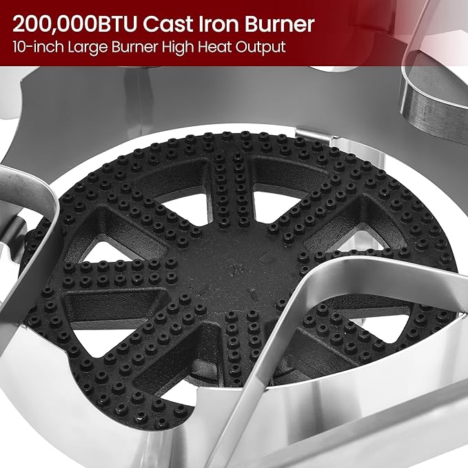 ARC Advanced Royal Champion ARC Propane Burner, 200,000 BTU Propane Stove with 0-20 PSI Regulator