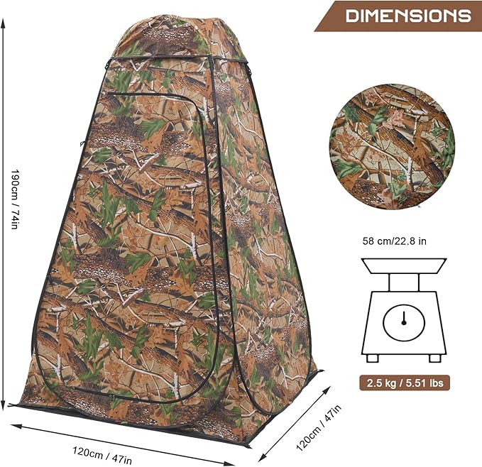 BRIAN & DANY Pop Up Shower Tent, Portable Privacy Camping Changing Tent, Camp Toilet Bathroom Pod