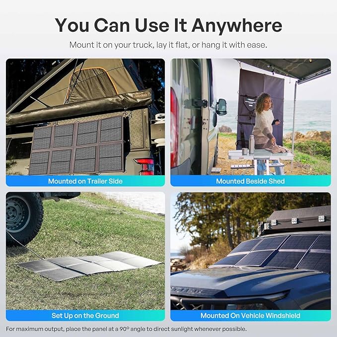 Renogy 200W Portable Solar Panel Blanket, 25% High Efficiency N-Type Foldable Solar Charger for