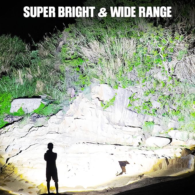 Flashlights LED High Lumens Rechargeable, High Lumen Super Bright Flashlight, USB Fast Charging