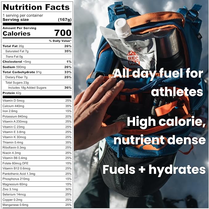RecPak Performance Ultralight Instant Meals For Your Next Adventure | 700 Cal 41g Protein I