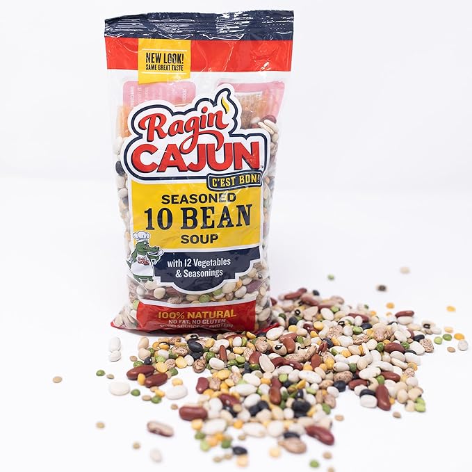 Seasoned Ten Bean Soup 16 oz Ragin Cajun (Pack of 4)