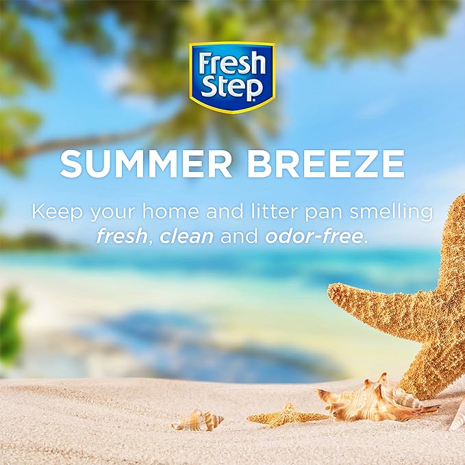 Fresh Step Cat Litter Crystals in Tropical Summer Breeze Scent - Cat Litter Box Deodorizer