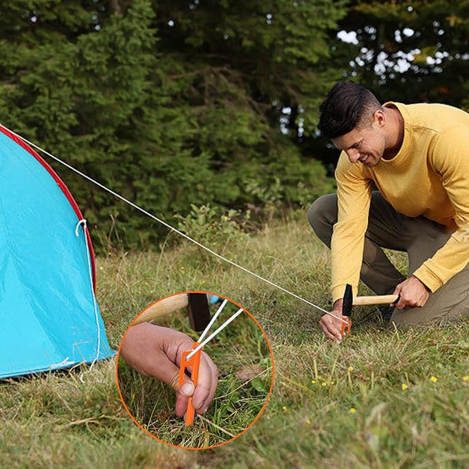 Eurmax USA 10 inch Multiuse Heavy Duty Steel Tent Stakes Tarp Pegs Camping Stakes for Outdoor