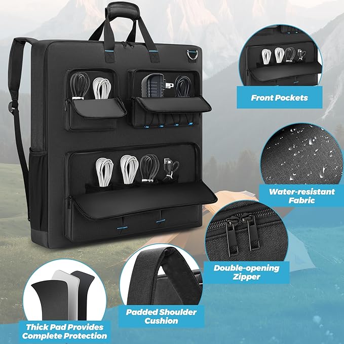 Solar Panel Storage Bag Compatible with Jackery SolarSaga 100W 200W/Anker 100W 200W/Ecoflow 160W
