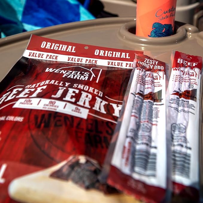 Wenzel's Farm Original Beef Jerky 10 oz. | Naturally Smoked | No MSG, Fillers, Binders, Artificial