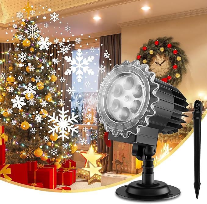 Christmas Snowfall Projector Lights, MILPROX Indoor Outdoor Holiday Snowflake Projector Lights