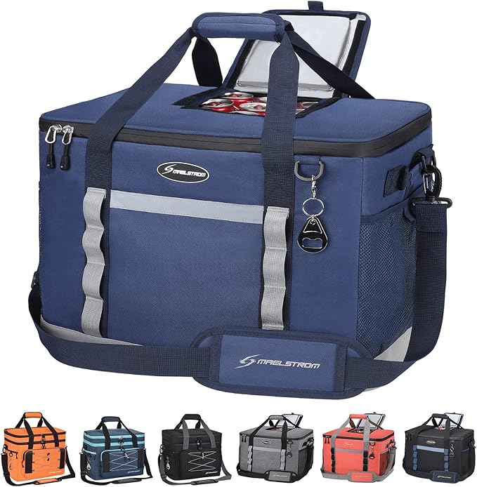 Maelstrom Collapsible Soft Cooler Bag, 24/30/60/75 Cans Beach Cooler, Ice Chest, Leakproof &