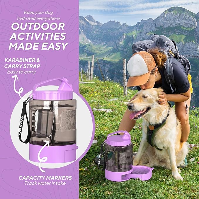 Dog Water Bottle Portable Travel - 77oz Large Travel Water Bowl for Dogs Camping Hiking Beach
