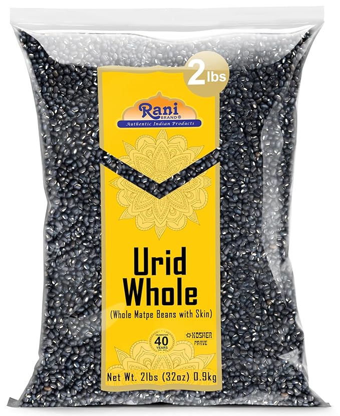 Rani Urid/Urad Whole Black (Matpe Beans with Skin) Indian Lentils 32oz (2lbs) 908g ~ All Natural |