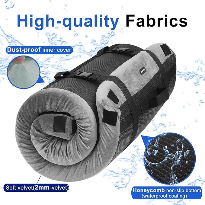Memory Foam Camping Mattress pad, Comfortable Thick Floor Sleeping Mat for Adults with Waterproof