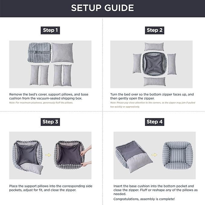Bedsure Cute Dog Bed for Small Dogs & Cats - Washable Furry Puppy Beds, Rectangle Orthopedic