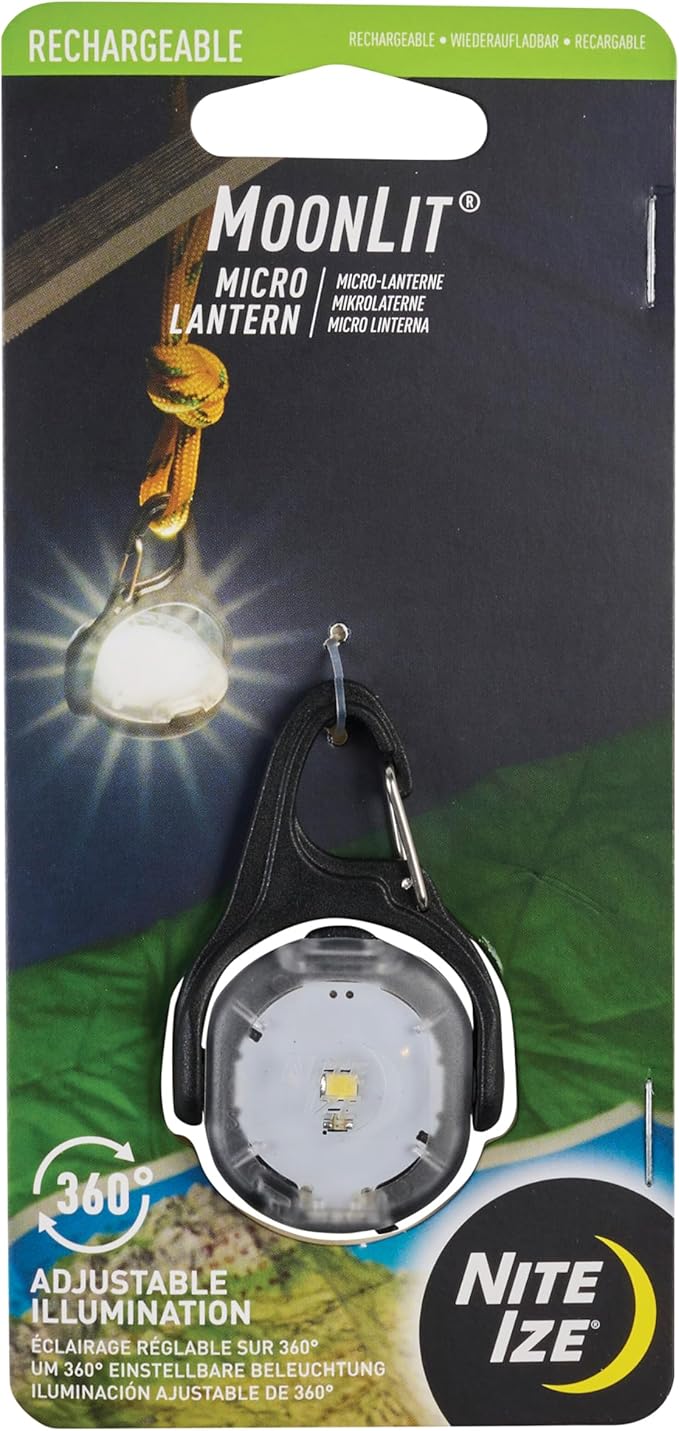Nite Ize Moonlit Rechargeable Micro Lantern - Portable Mini Lantern for Camping Accessories &