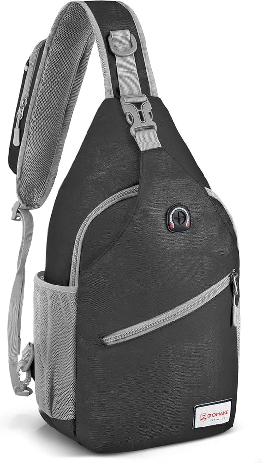 ZOMAKE Sling Bag,Small Crossbody Sling Backpack,Water Resistant Shoulder Daypack for Travel,Anti