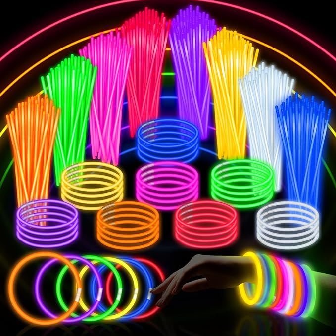 SpringFlower 500 Pcs Glow Sticks Bulk Party Supplies, Glow Sticks Bracelets for Party Favors