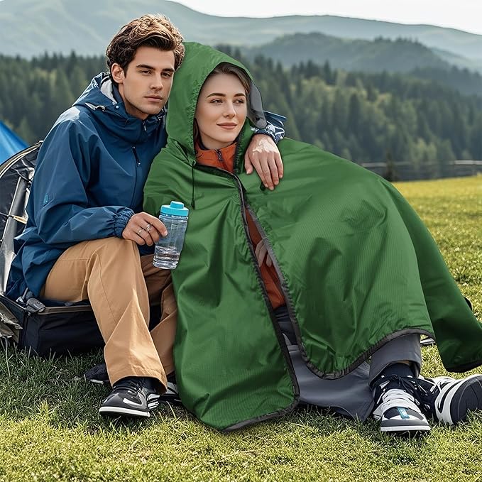 Fleece Waterproof Outdoor Blanket - Windproof Stadium Blanket for Camping, Picnics, and Sports Stay