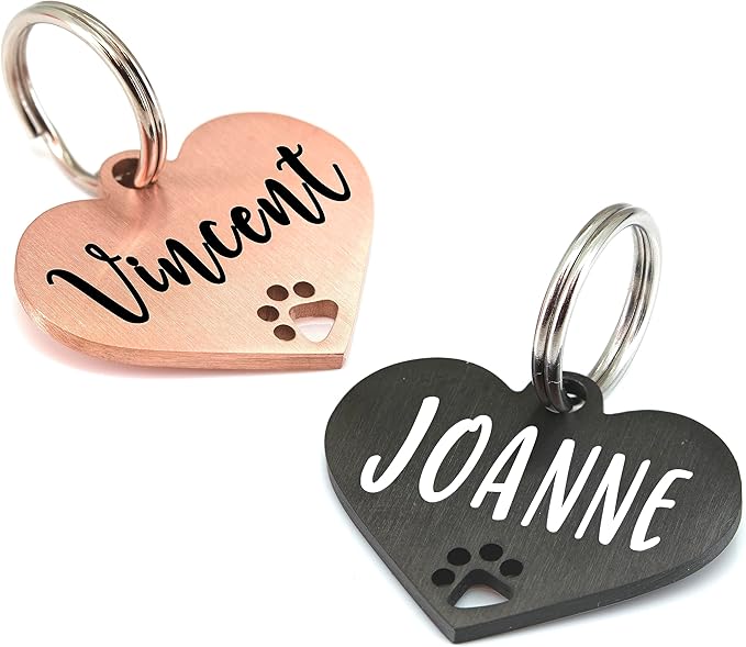 Ultra Joys Dog Tags Personalized for Pets - Hollow Paw Custom Pet ID Tag - Engraved Dog Tag for