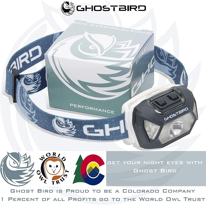 Ghost Bird Seiker X1 Head Lamp - LED Rechargeable Cree XPE - Waterproof IPX7, Freezeproof