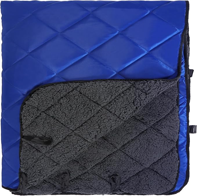 REDCAMP Large Outdoor Camping Blanket with Sherpa Lining, Waterproof and Windproof Cold Weather