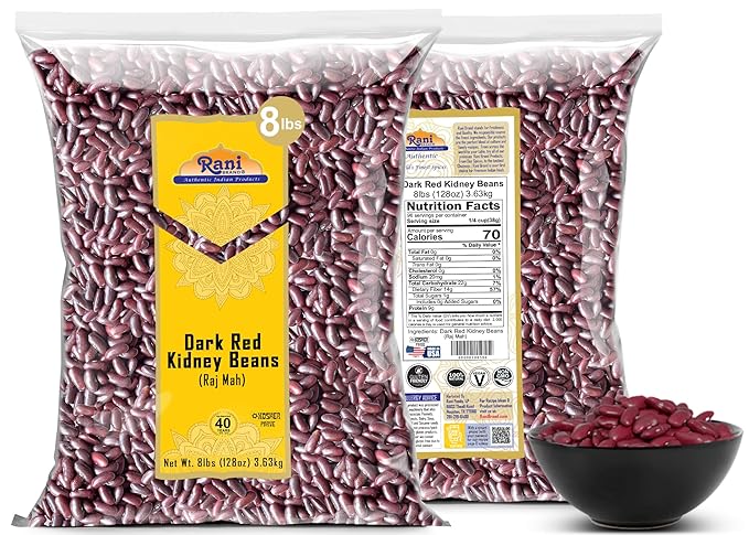Rani Red Kidney Beans, Dark 128oz (8lbs) 3.63kg Bulk ~ All Natural | Vegan | Gluten Friendly |