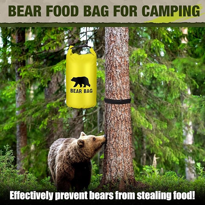 1 Set Bear Food Bag for Camping Ultralight Food Hanging System Includes Waterproof Bear Bag, Nylon