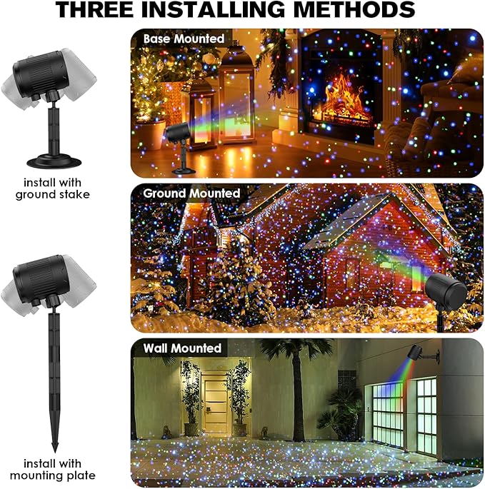 Halloween Laser Lights Outdoor, 3 Color RGB Laser Christmas Projector Lights Outdoor, Waterproof