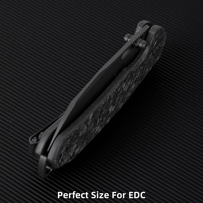 Folding Pocket Knife, 3.1" Stonewash Blade EDC Knife with Safety Liner Lock, Small Pocket Knife