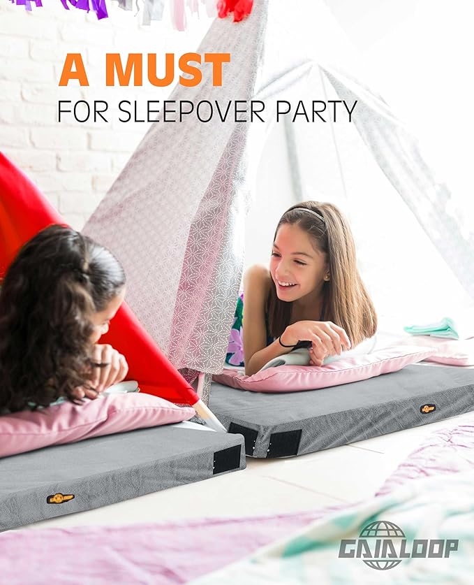 3 Inch GAIALOOP Thick Memory Foam Camping Mattress Sleeping Pad [Car/Tent/Cot] Glamping Portable
