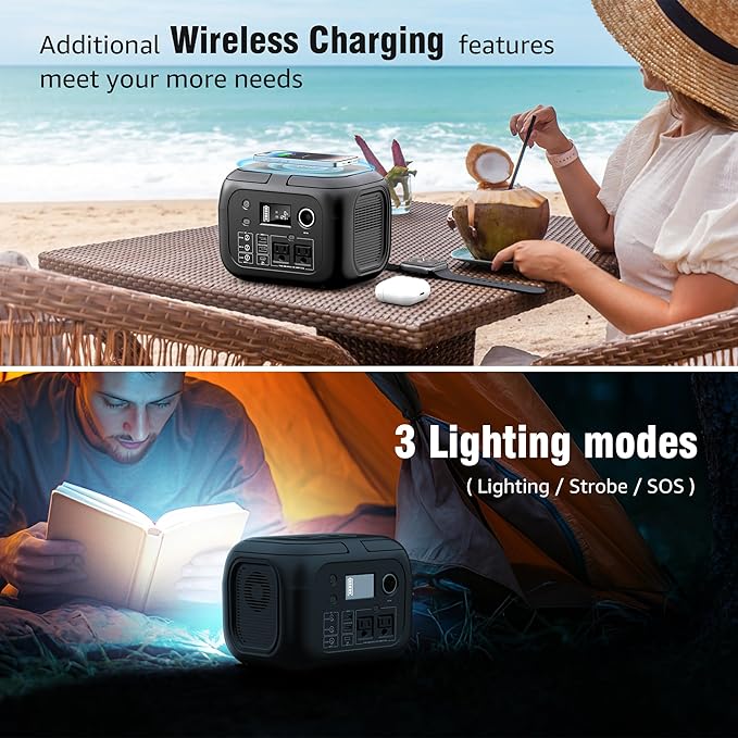 Solar Powered Generator 300W Peak/70400mAh, 260Wh Portable Power Station with Panels 40W Included