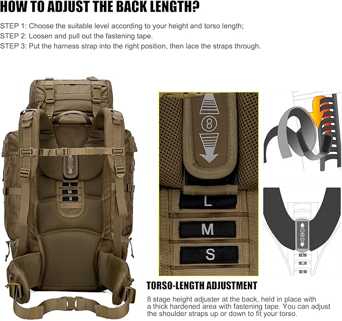 Mardingtop 70L Internal Frame Backpack for Hunting,Camping,Hiking Backpacking Backpack with Rain