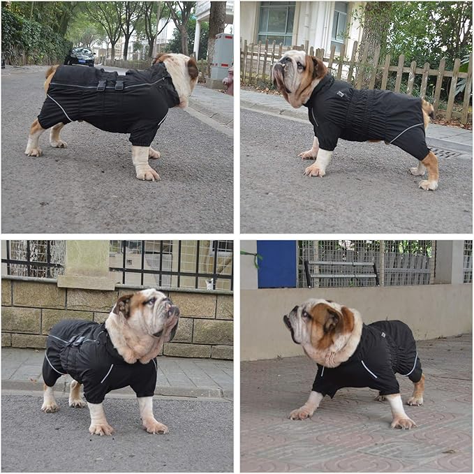 Dogs Waterproof Jacket, Lightweight Waterproof Jacket Reflective Safety Dog Raincoat Windproof