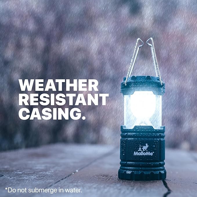 MalloMe Camping Lantern Multicolor 4 Pack Lanterns for Power Outages, Camping Lights for Tent
