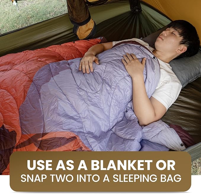 ONETIGRIS Camping Blanket,Wearable Outdoor Quilt with Recycled Thermal Insulation, Convertible to