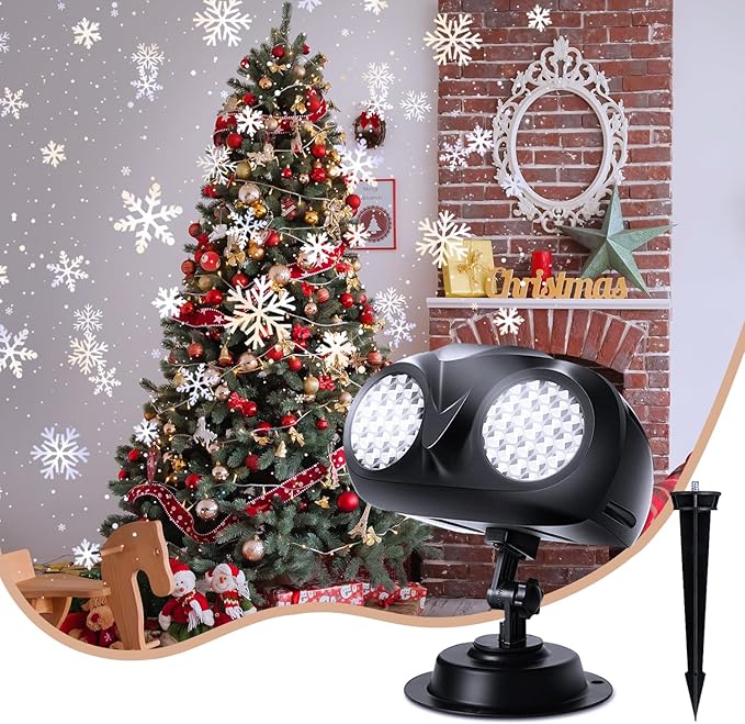 MILPROX Christmas Snowfall Projector Lights, Updated Double-tube Snowflake Projector Lamp, Larger