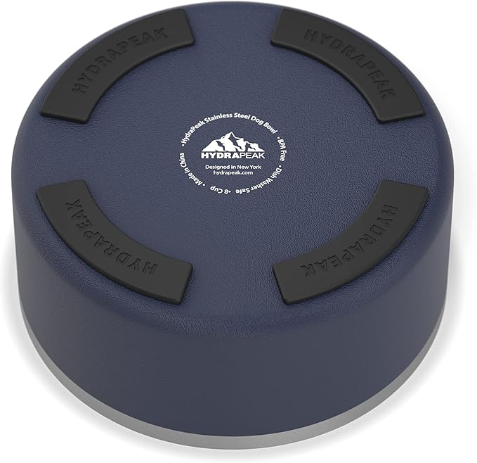 Hydrapeak Dog Bowl; Non Slip Stainless Steel; Water and Food Dish; Large Sized and Small Dogs; 32oz