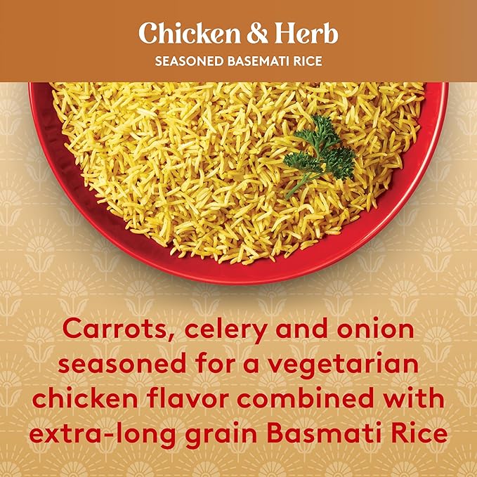 Royal Ready-to-Heat Chicken & Herb Seasoned Basmati Rice (8.5oz, Pack of 6)