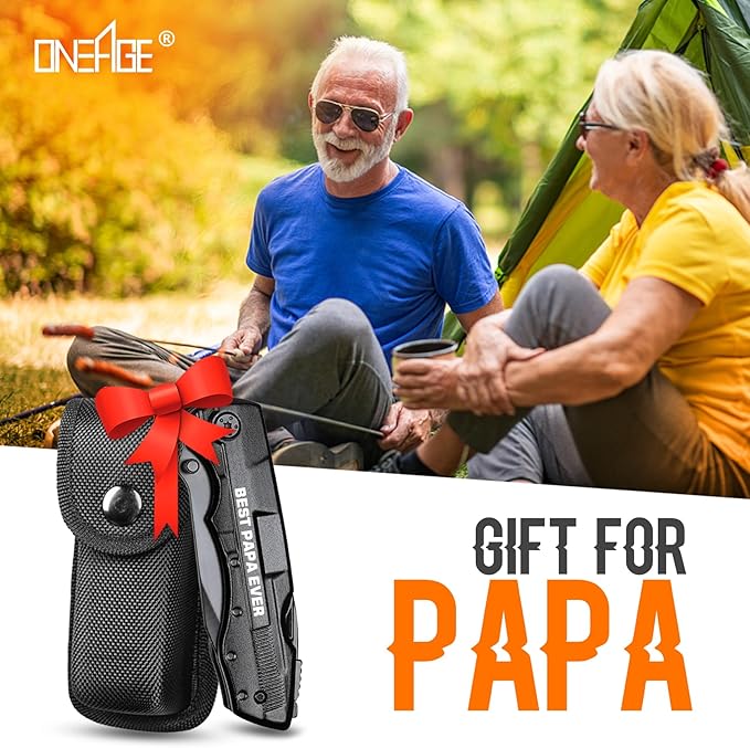 Papa Gifts, "BEST PAPA EVER"Multitool Knife, Papa Christmas Gift, Papas Fathers Day Birthday Gifts