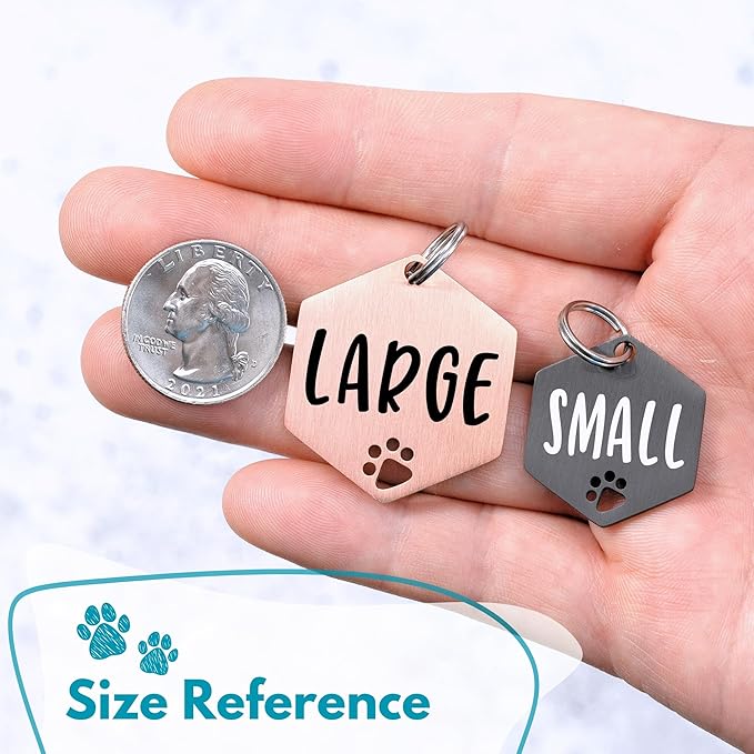 Ultra Joys Dog Tags Personalized for Pets - Hollow Paw Custom Pet ID Tag - Engraved Dog Tag for